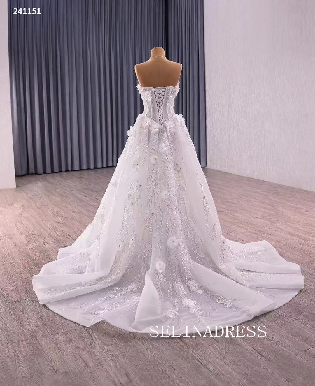 White Strapless Sparkly Ball Gown Evening Dress Haute Couture Wedding SELINADRESS White Strapless Sparkly Ball Gown Evening Dress Haute Couture Wedding SELINADRESS