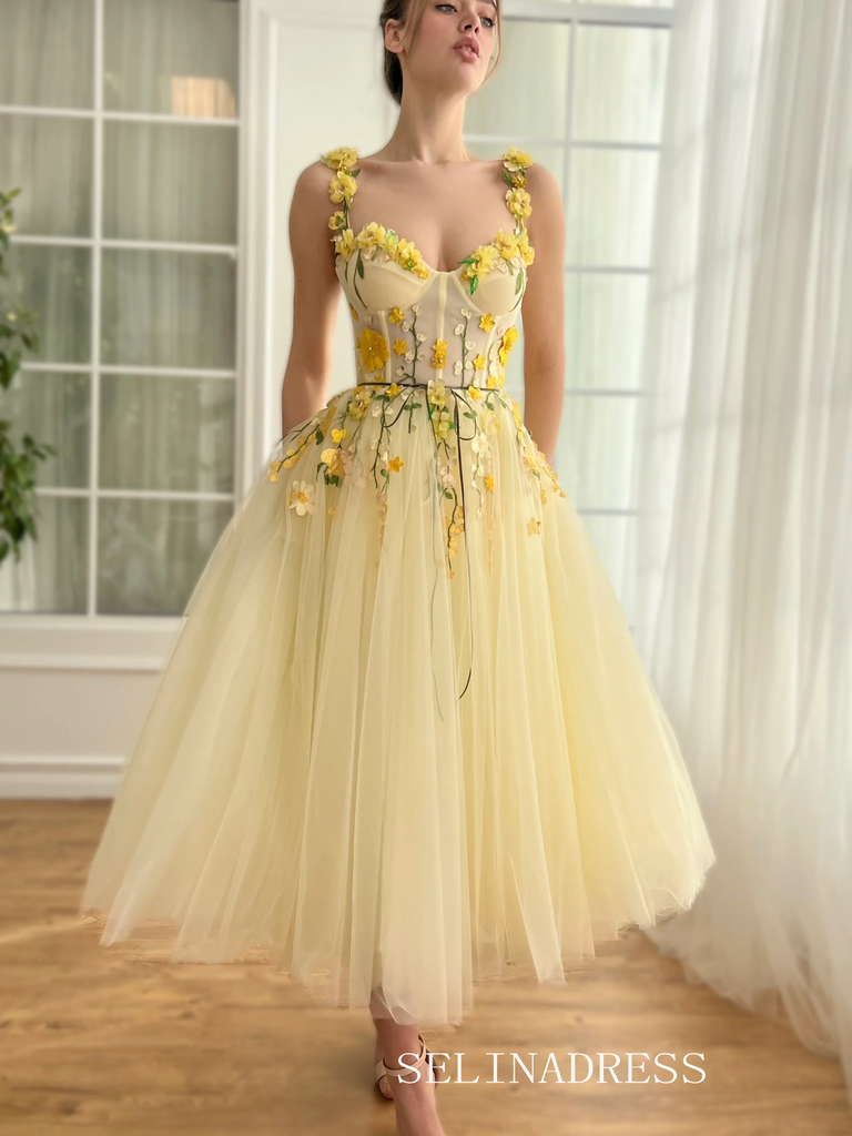 yellow tea party dress Length Off The Shoulder Lisposa Designed exclusively by Wedtrend Skyraze Lemon Print White Summer