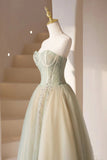 Cute tulle tea length prom dress A line evening dress TR0723