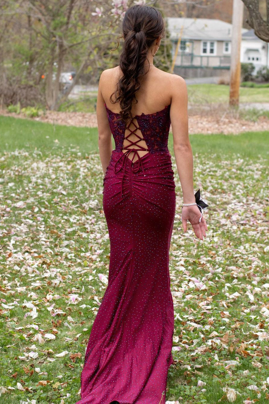 Burgundy / Custom Size SELINADRESS Burgundy / Custom Size SELINADRESS