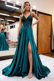 Royal Blue Lace Lace-Up Long Prom Dress EWQ023