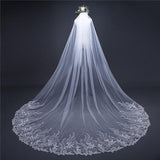 Chic Appliques Veil Long Tulle With Sequined Wedding Veil V35