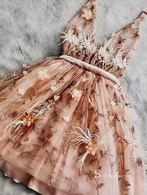 Feather Homecoming Dresses SELINADRESS Feather Homecoming Dresses SELINADRESS