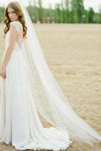 Two Tier Cut Edge Cathedral Veil Long Wedding Veils V23