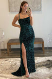 Fuchsia Sequins Mermaid Long Formal Dress EWQ005