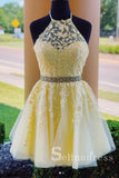 A-line Pink Applique Short Prom Dress Homecoming Dress MHL099