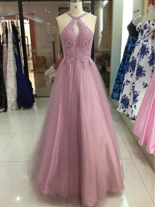 A-line Straps Lace Prom Dresses Long Formal Dress Modest Evening Dress SED329