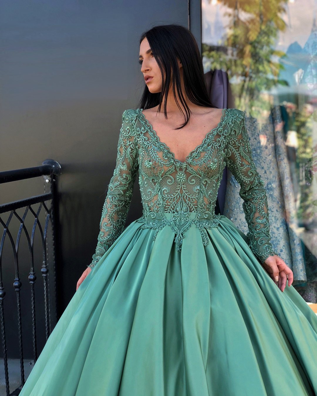Olive Green Beaded Tulle Mermaid Prom Party Evening Dress Celebrity Pageant  Gown | eBay