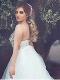 A-line Strapless Floor Length Beading Prom Dresses Long Evening Dresses SED456|Selinadress