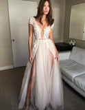 Prom Dress A-line Straps Lace Short Sleeve Elegant Long Prom Dresses/Evening Dress SED485|Selinadress