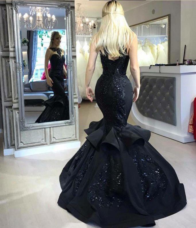 black and silver mermaid prom dress Modest Glitter Prom Dresses For Black Girls Gray Mermaid Lace Applique Sparkly Formal Party Dresses Custom Make Fashion Evening Dresses Vestidos