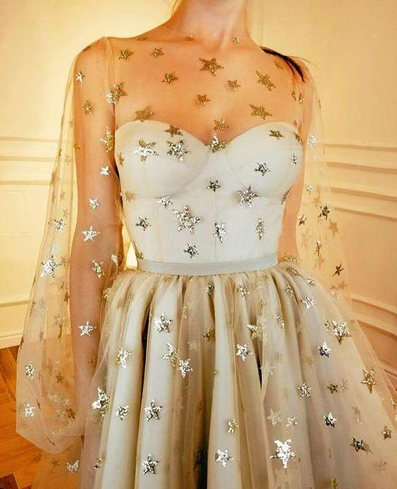 Beautiful Homecoming Dress A-line Tulle Scoop Long Sleeve Short Prom D SELINADRESS Beautiful Homecoming Dress A-line Tulle Scoop Long Sleeve Short Prom D SELINADRESS