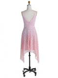 A-line V neck Lace Bridesmaid Dress Tea Length Cheap Bridesmaid Dresses BRD022