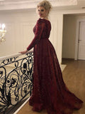 Burgundy Velvet Plus Size Long Prom Dress Luxury Evening Formal Gown SC043