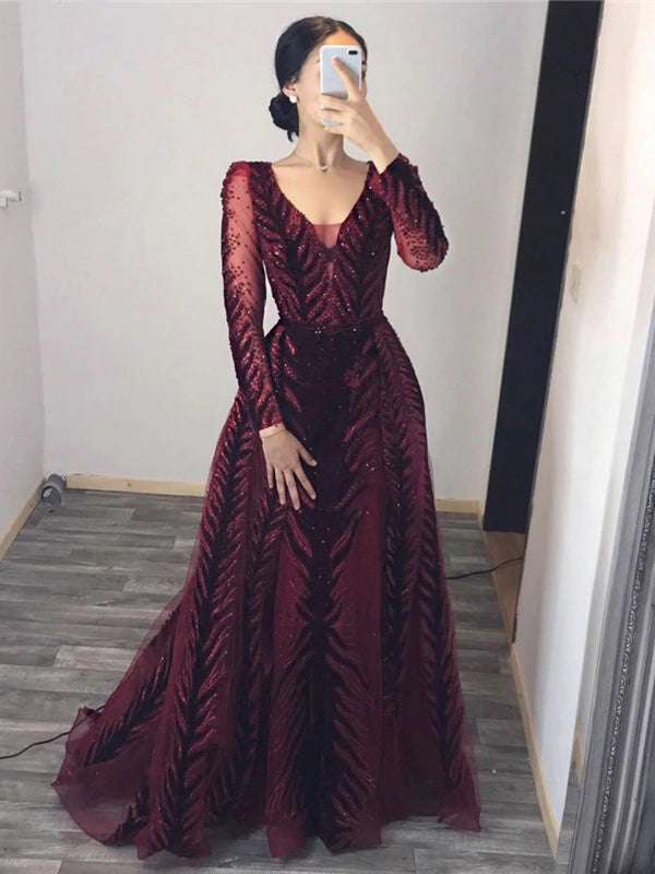 Burgundy Velvet Plus Size Long Prom Dress Luxury Evening Formal Gown SC043 - Us Size 2 / Burgundy Burgundy Velvet Plus Size Long Prom Dress Luxury Evening Formal Gown SC043 - Us Size 2 / Burgundy