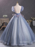 Chic Scoop Neck Prom Dress With Puff Sleeve Princess Dress Evening Dress #QWE048|Selinadress