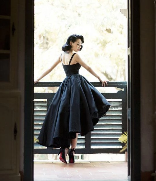 Chic Black Cheap Prom Dress Vintage Asymmetrical Prom Dress #SEDP152 SELINADRESS Chic Black Cheap Prom Dress Vintage Asymmetrical Prom Dress #SEDP152 SELINADRESS