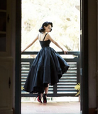 Chic Black Cheap Prom Dress Vintage Asymmetrical Prom Dress #SEDP152