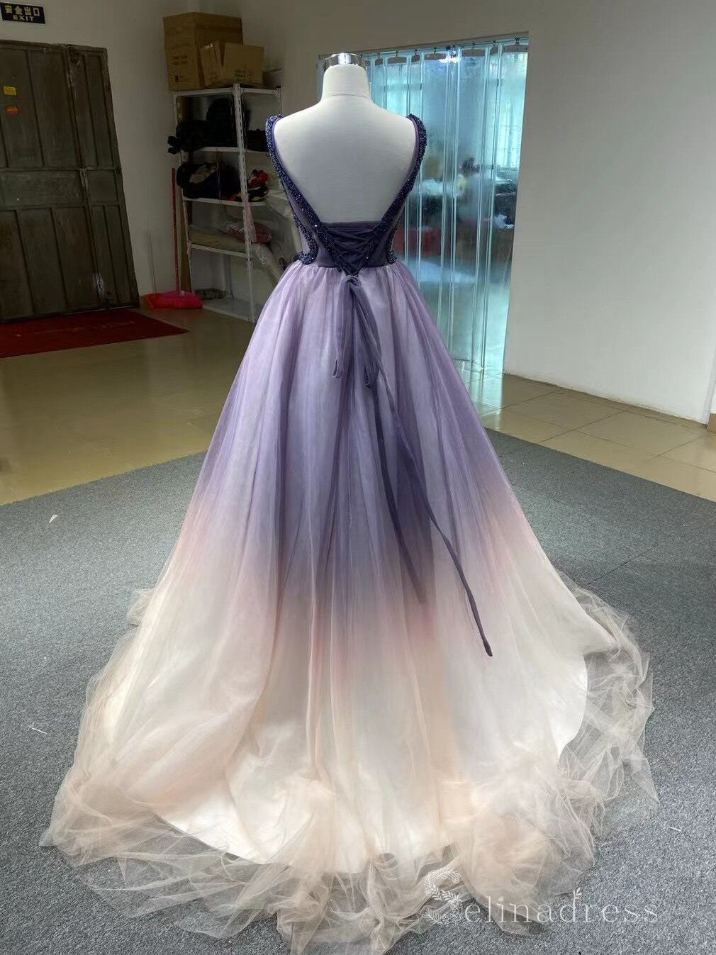 Selinadress A line Luxury Ombre Prom Dress Gorgeous Evening Gowns DHW6 SELINADRESS Selinadress A line Luxury Ombre Prom Dress Gorgeous Evening Gowns DHW6 SELINADRESS