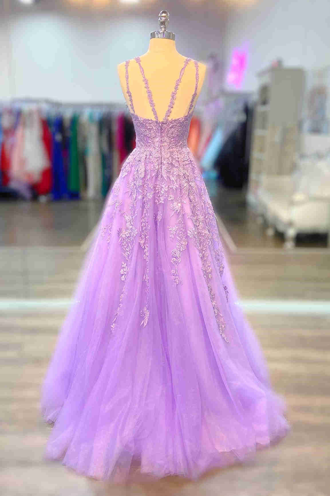 Gorgeous Lavender A-Line Long Formal Dress with Appliques ASSD007 SELINADRESS Gorgeous Lavender A-Line Long Formal Dress with Appliques ASSD007 SELINADRESS