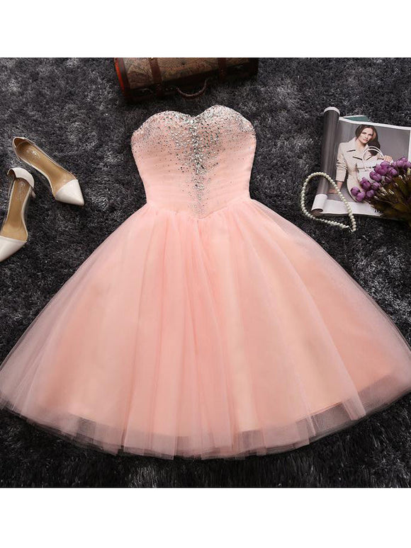 2022 Homecoming Dress Cheap Tulle Sequins Short Prom Dress Party Dress JK034