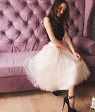 Two Piece Black Homecoming Dress Sexy Halter Tulle Short Prom Dress Party Dress JK397