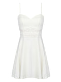 Sexy White Homecoming Dress Spaghetti Straps Lace Short Prom Dress Party Dress JK419