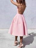 Open Back Pink Homecoming Dresses Simple Fashion Short Prom Dress Party Dress JK737