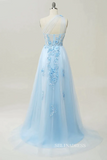 A-line One Shoulder Floral Long Prom Dress Cheap Tulle Formal Dresses Evening Dress KPY065|Selinadress