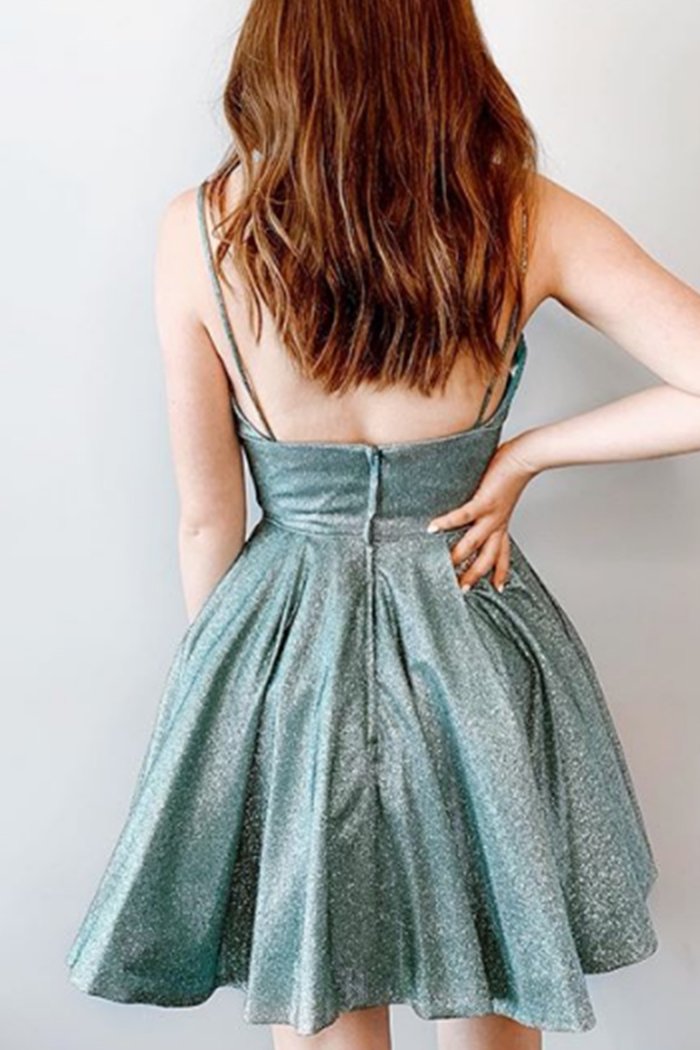 aqua short homecoming dress Ashley Lauren 4686