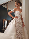 A-line Sweetheart Lace Wedding Dresses Rustic Bridal Gowns MHL1689|Selinadress