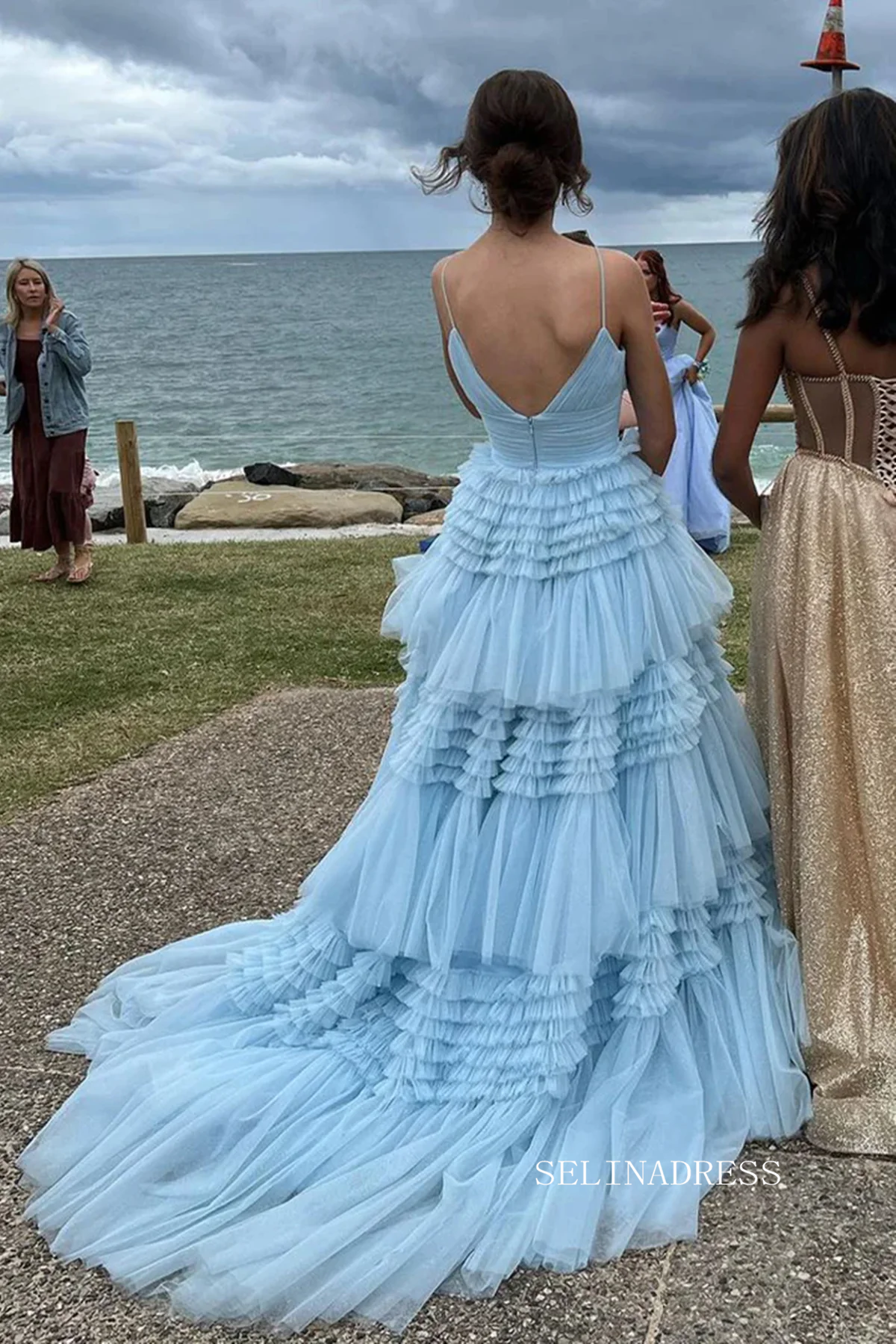 Chic A-line Spaghetti Straps Princess Prom Dresses Long Evening Dresse SELINADRESS Chic A-line Spaghetti Straps Princess Prom Dresses Long Evening Dresse SELINADRESS