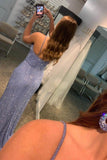 Beaded Purple Mermaid Long Formal Dress EWQ024