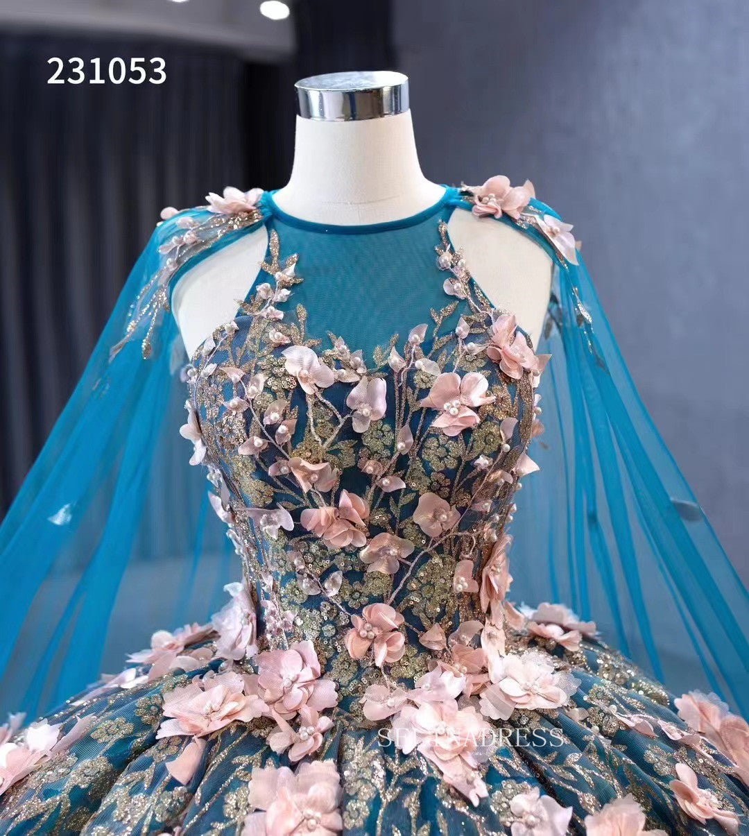 pink and blue pageant dress Iridescent Sequin Pink & Blue Feather Mermaid Prom Dress