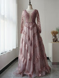 Selinadress Elegant Long Luxury Burgundy Long Evening Dress Formal Gowns SC090