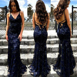 Spaghetti Straps Mermaid Silver Long Prom Dress Sequins Sparkly Evening Dress SED011