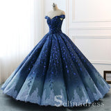 High Quality Hand Made Prom Dresses Ball Gown Off-the-Shoulder Ombre Quinceanera Evening Dress SED110