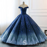 High Quality Hand Made Prom Dresses Ball Gown Off-the-Shoulder Ombre Quinceanera Evening Dress SED110