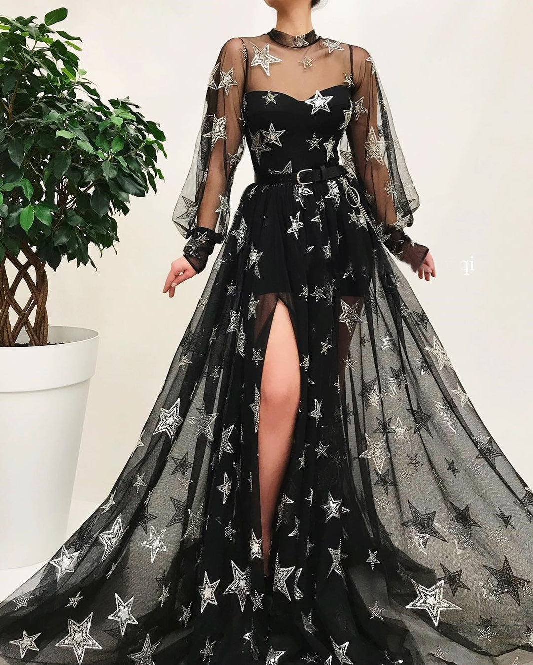 slim fit dress slacks Red Tulle Long A-Line Prom Dress, Cute Short Sleeve Graduation Dress main image 1