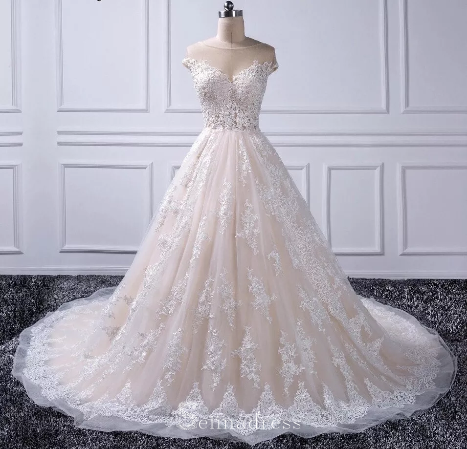 Off-the-shoulder Vintage Wedding Dresses Cheap Lace Rustic Ball Gown B ...