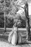 Chic Ball Gown Wedding Dress Long Strapless Lace Tulle Country Wedding Dress SEW039