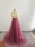 A-line V neck Boho Wedding Dress With Long Sleeve Rustic Lace Wedding Dresses SEW040