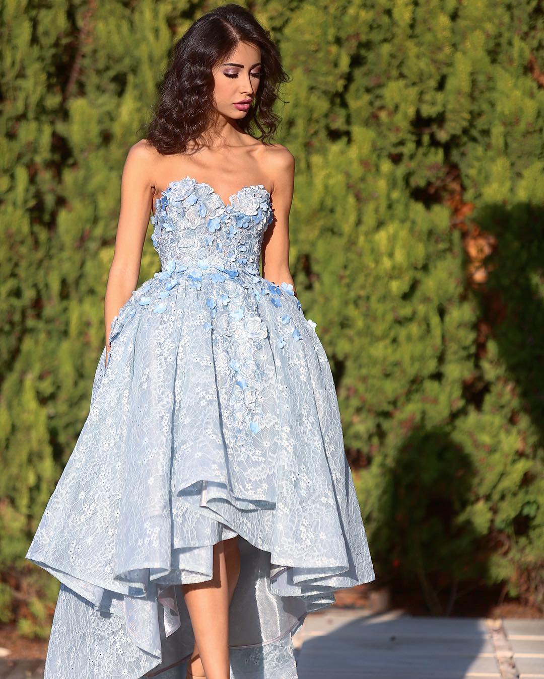 Asymmetrical Sweetheart Prom Dress High Low Lace Prom Dresses Evening SELINADRESS Asymmetrical Sweetheart Prom Dress High Low Lace Prom Dresses Evening SELINADRESS