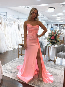 Strapless Gorgeous Long Prom Dress Watermelon Formal Dress JKSS18|Selinadress