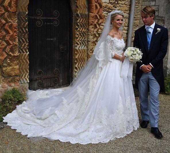 3/4 Sleeve Ivory Satin Wedding Dress With Cathedral Train Lace Wedding SELINADRESS 3/4 Sleeve Ivory Satin Wedding Dress With Cathedral Train Lace Wedding SELINADRESS