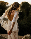 Fantastic Lace Beach Mermaid Wedding Dresses Romantic Bridal Dresses SEW042|Selinadress