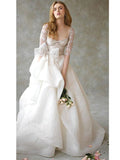 Half Sleeve Wedding Dresses Princess Bridal Dresses With Bowknot SEW055