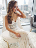 Chic Trumpet/Mermaid Spaghetti Straps Beaded Long Prom Dresses Evening Dress GKS203|Selinadress