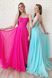 Chic A-line Spaghetti Straps Long Prom Dresses Cheap Evening Dress KPS25238|Selinadress