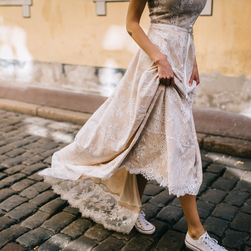A Line Cap Sleeve Vintage Champagne Lace Bohemian Wedding Dress Sexy B SELINADRESS A Line Cap Sleeve Vintage Champagne Lace Bohemian Wedding Dress Sexy B SELINADRESS